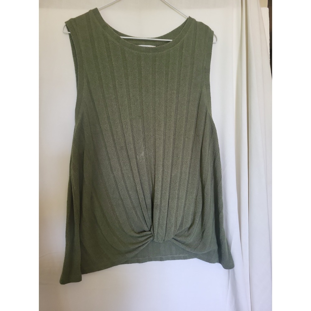 Time and Tru sleeveless top womens size XXXL solid green pullover tank cotton